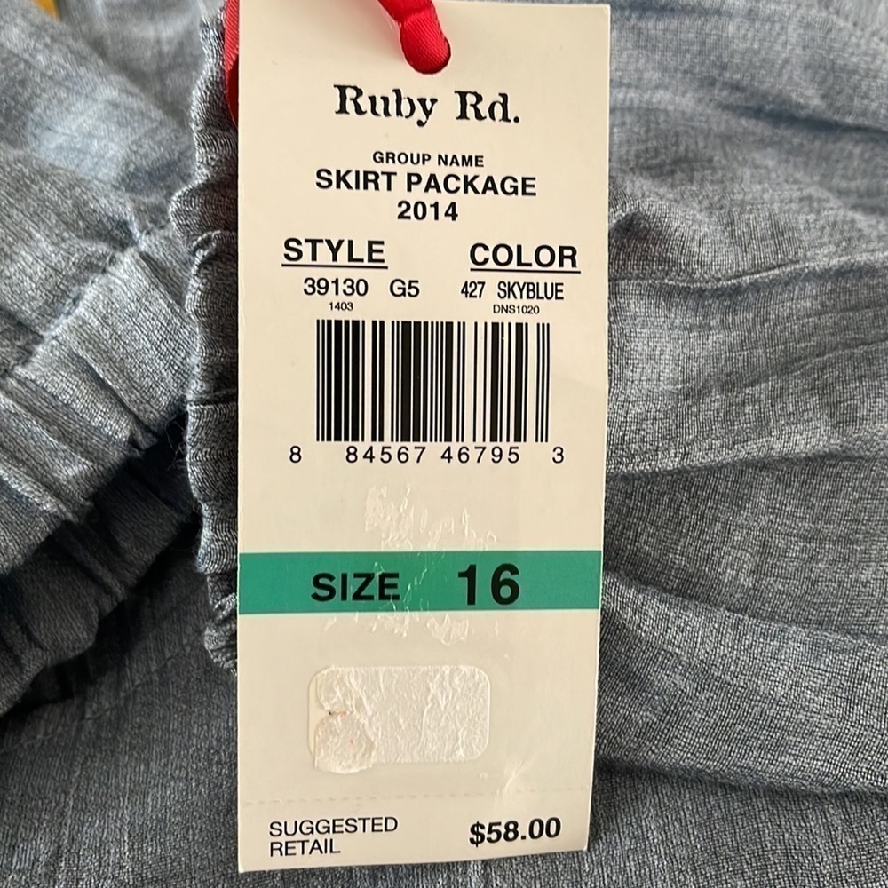 NWT Ruby Rd, Skyblue Linen Blend Zip Front Lightweight Jacket Size 16 - Picture 5 of 6